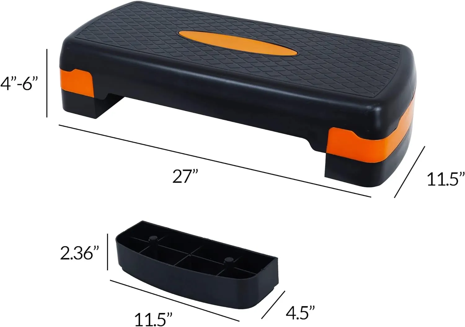 Person doing step-ups on a fitness platform in a home setting