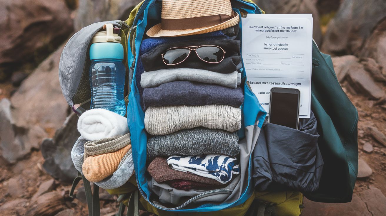 One Bag Travel Items for Week Trip